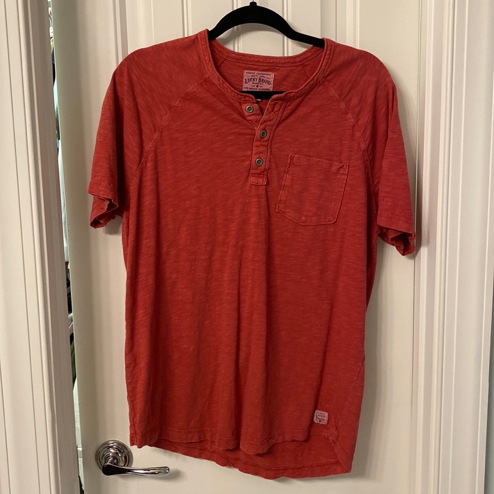 Red orange Lucky henley tee